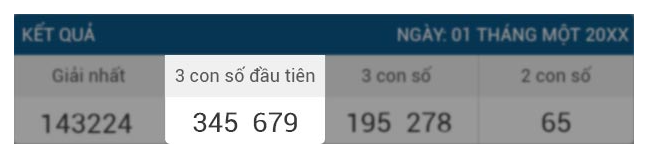 3 con số đầu tiên trong xổ số Thái Lan 888b