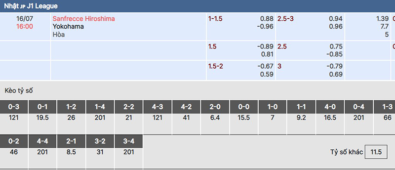 Sanfrecce Hiroshima vs Yokohama