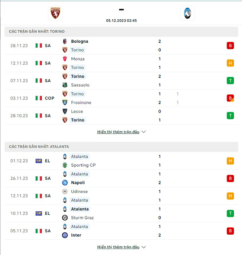 Torino vs Atalanta